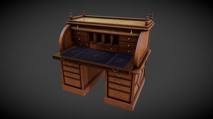 Victorian Office Desk 3D Model