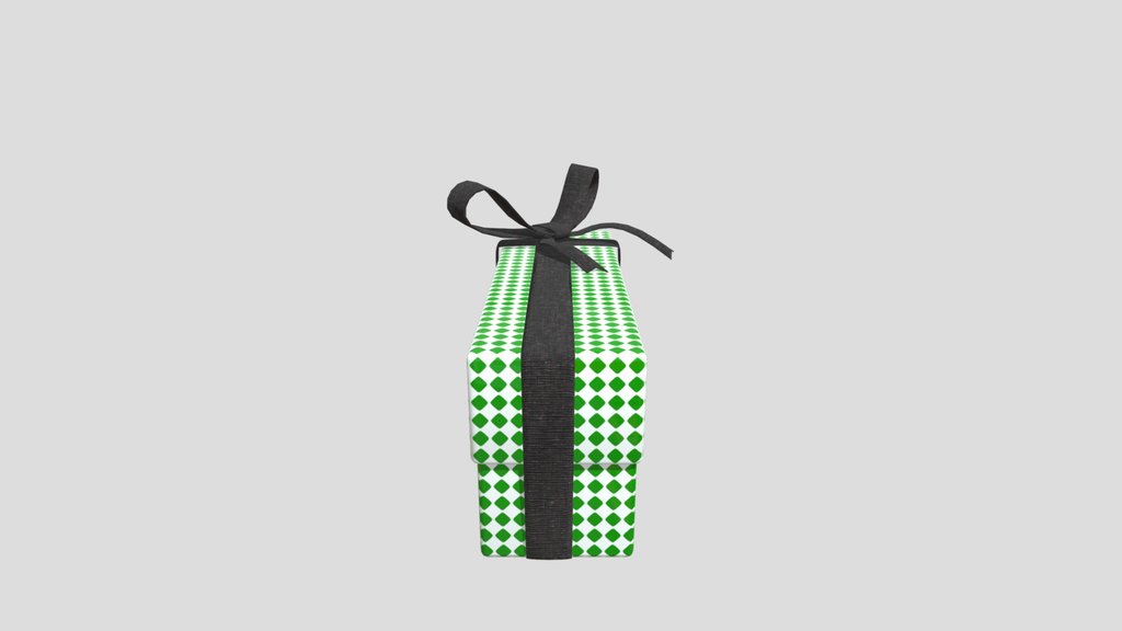 Green Christmas Present Gift Box Long