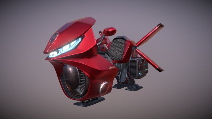 Sci-fi Motorcycle 3D Model