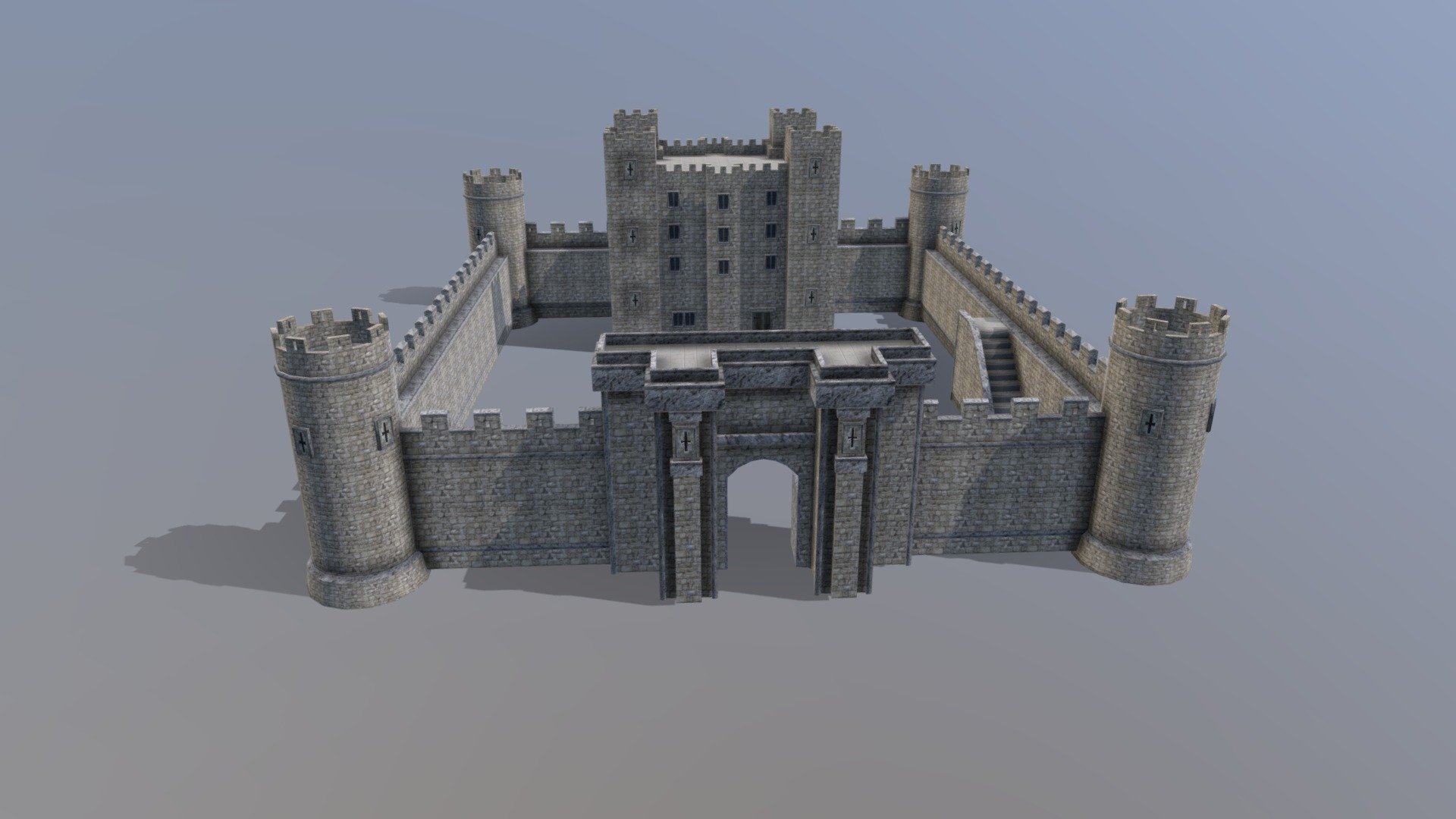 Замок 3. Ред Касл Кельтский замок 3 д. Крепость 3д модель для печати. Castle 3d model free. 3d модель здание МИД STL.