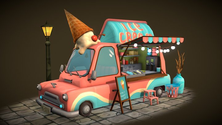 DAE Ice Cream - Food Truck 3D Model