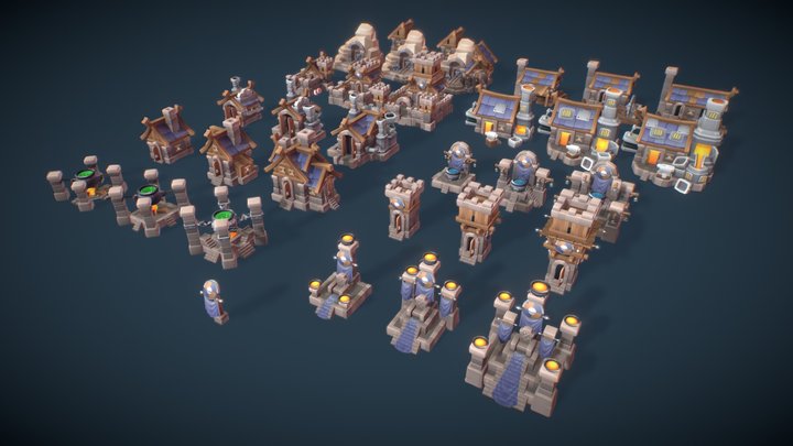Human RTS Building Set - Proto Series 3D Model