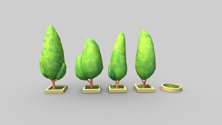 City Tree Pack Low Poly [Game Ready] 3D Model