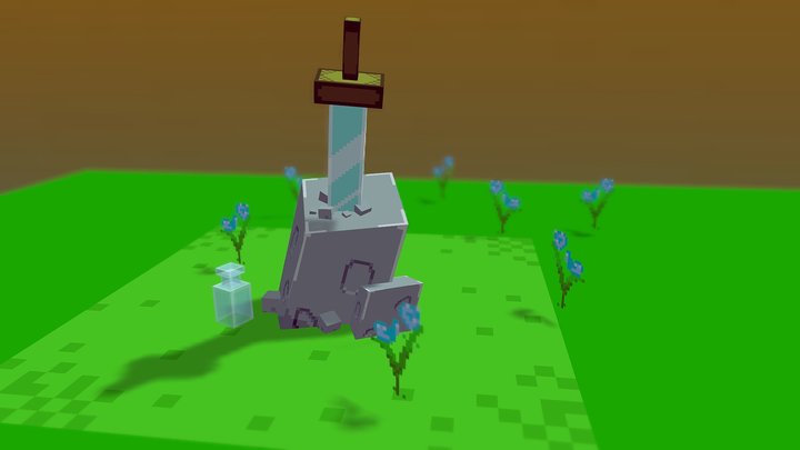 Sword in stone 3D Model
