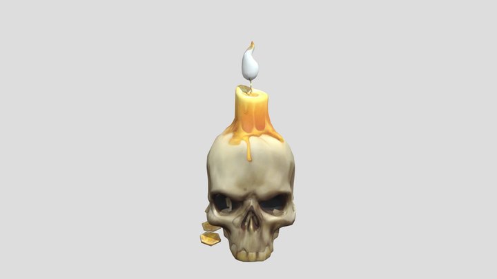 Candlelit Skull 3D Model