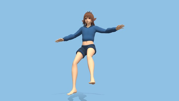 Levitating boy 3D Model