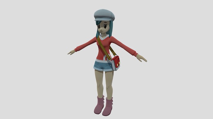 STL file Dawn Pokemon Trainer Figure 🐉・3D printable model to