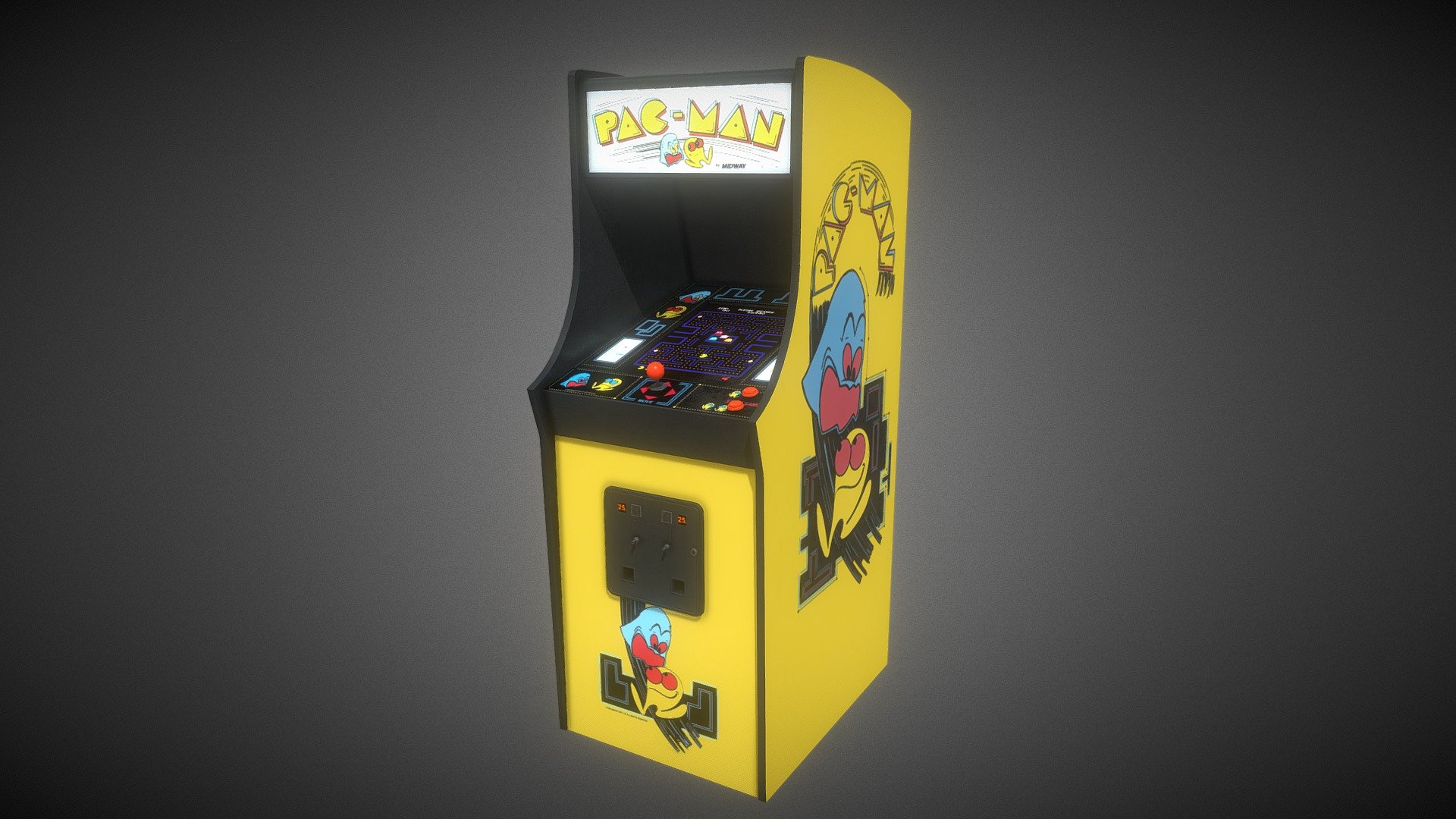 Arcade machine PacMan - Buy Royalty Free 3D model by Guillaume Atif ...