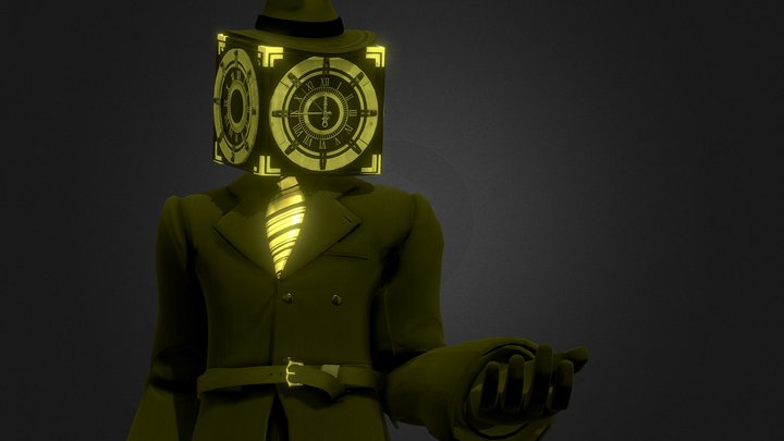 Large clockman (Rig in desc) 3D Model