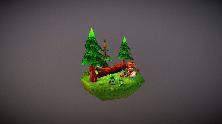 Island + Knight 3D Model