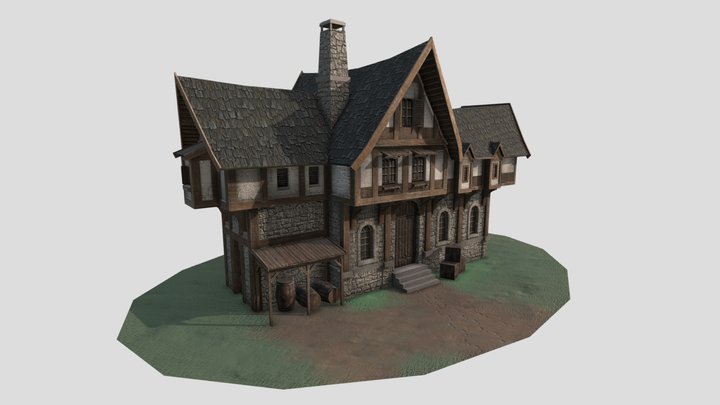 Fantasy Medieval House 3D Model