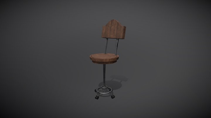 Stylized Bar Stool 3D Model