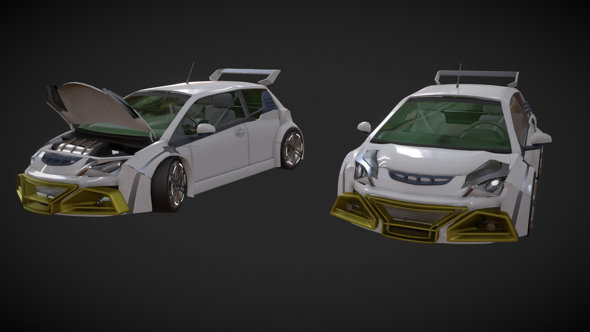 HIGH POLY - Fictional Race Car - 3D model by pongstah [21ce20c] - Sketchfab