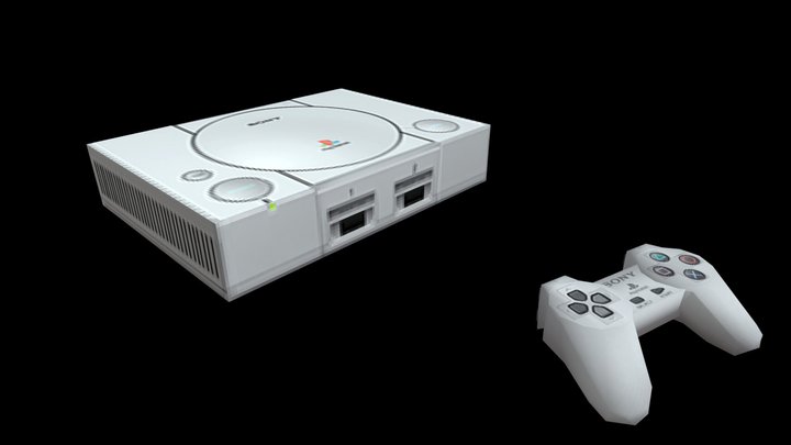 PSX PS1 Console & Controller 3D Model