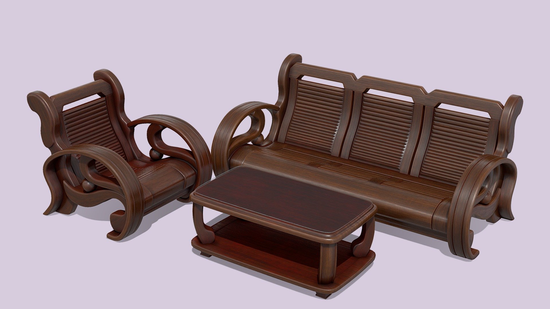 WoodenSofa — Sketchfab embed 3D viewer