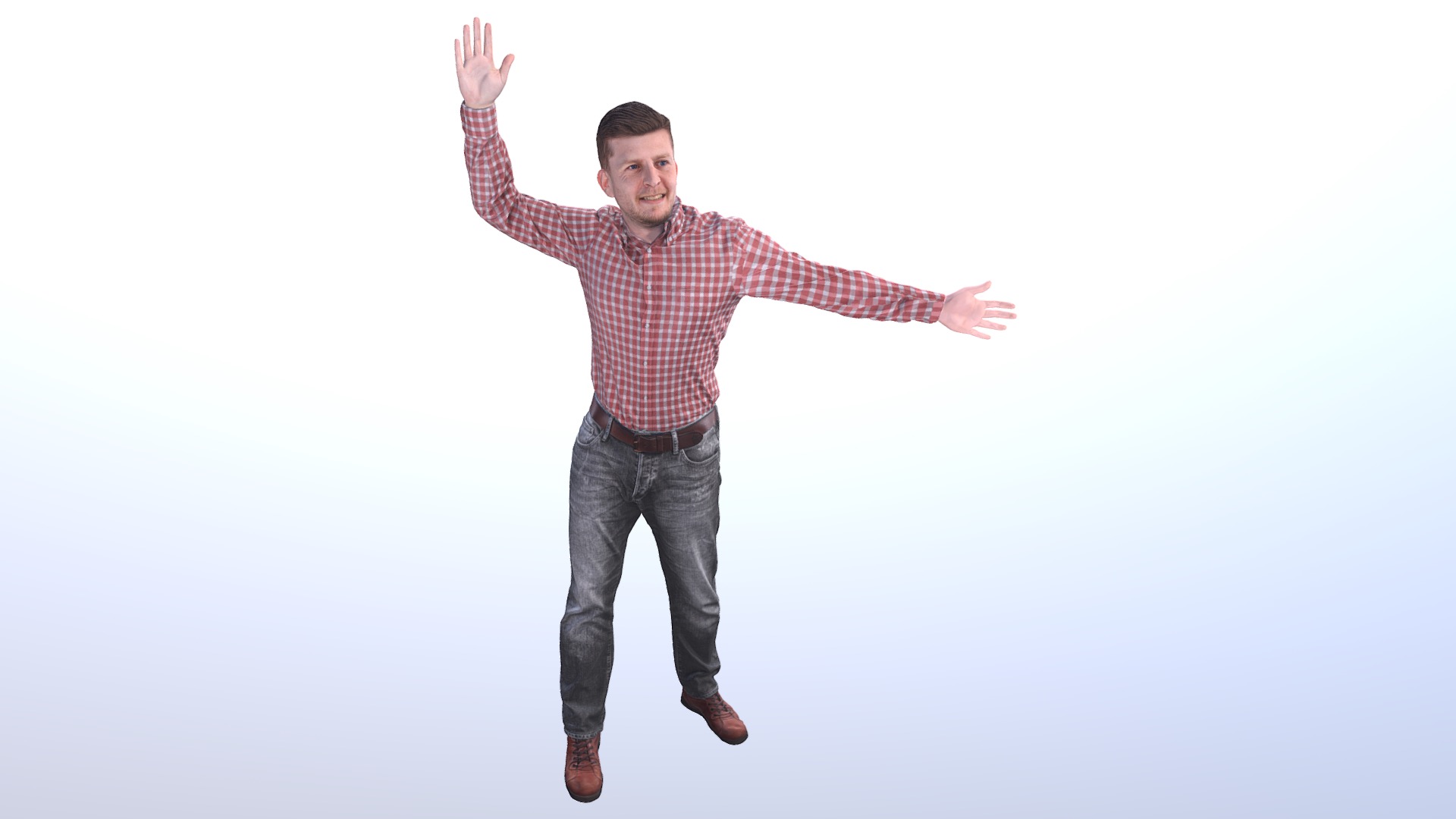 3D model No25 – Slap Guy - This is a 3D model of the No25 - Slap Guy. The 3D model is about a man with his arms out.
