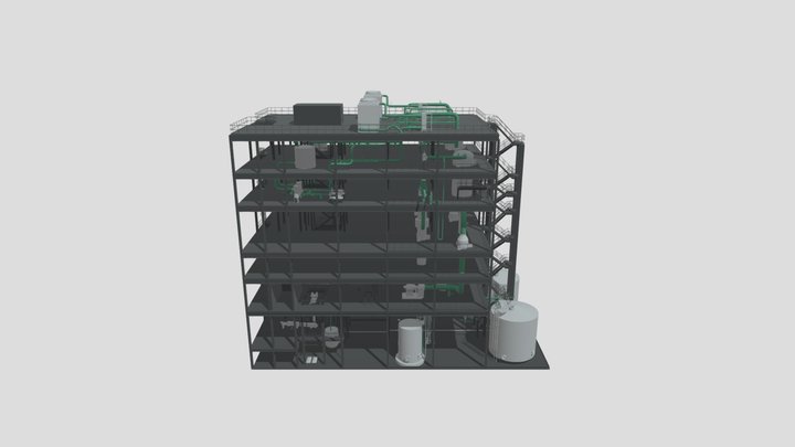 Узел выпаривания стоков КОС НПЗ 3D Model