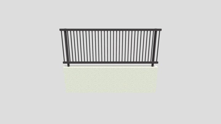 TAKASHO エバーアートフェンスセンシア縦格子 ブロック付きH2008 3D Model