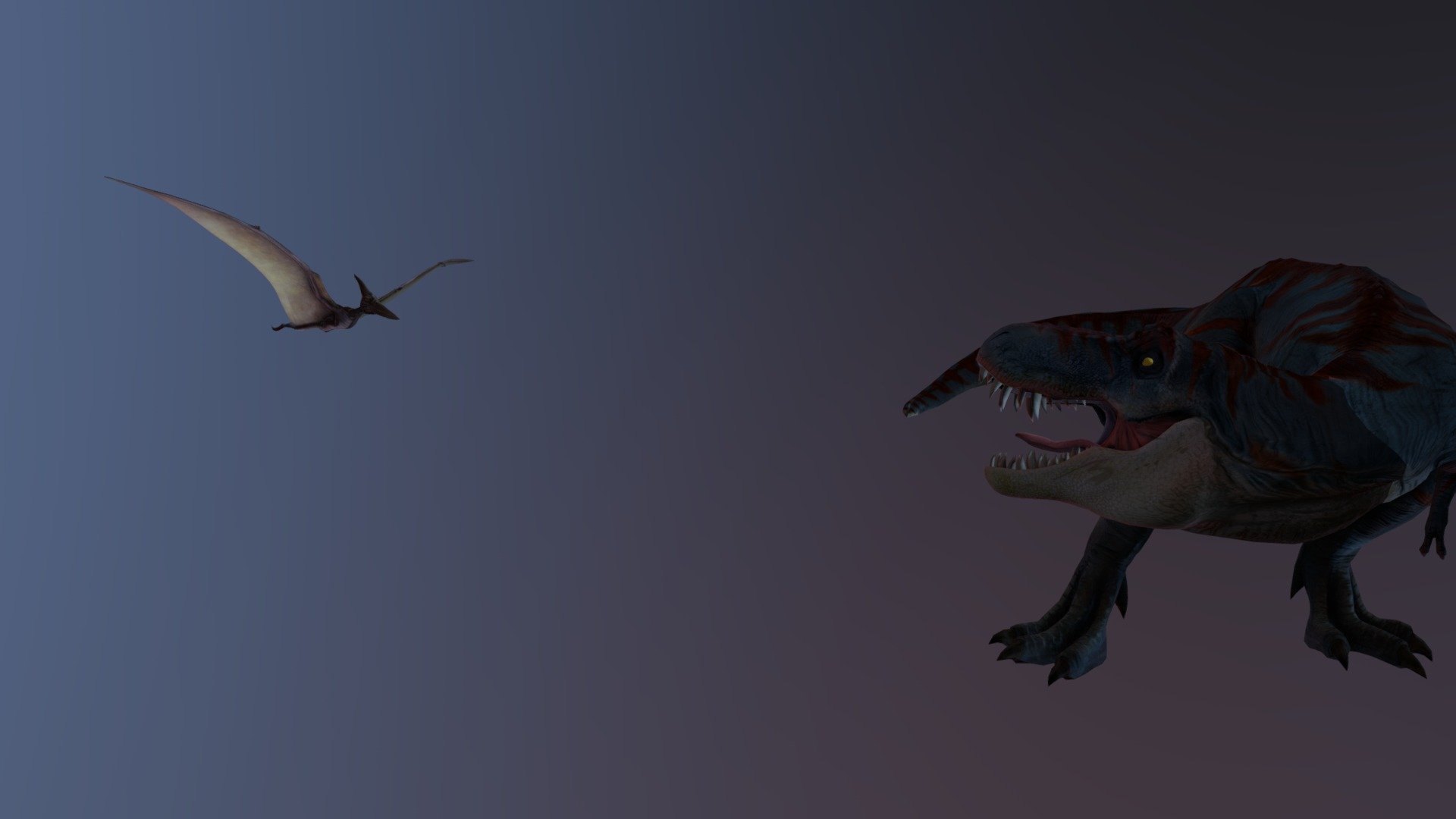 Tyrannosaurus vs Pteradon