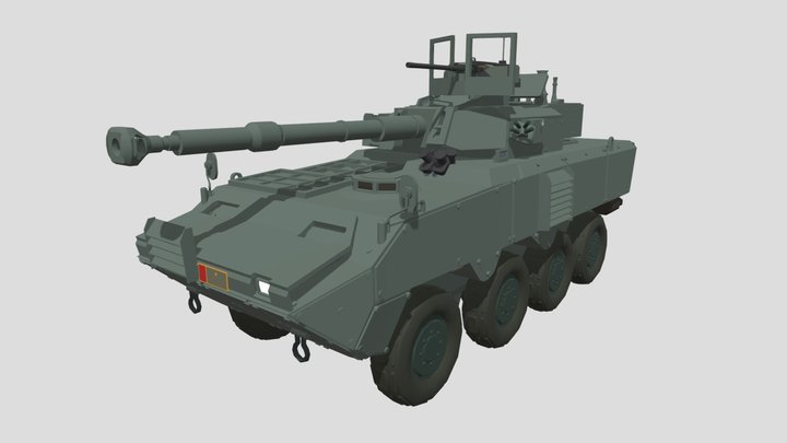 Pandur II with Cockerill 105 3D Model
