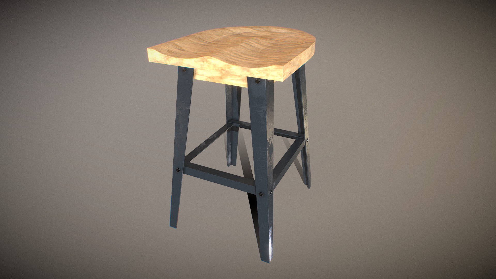 3D model Bar Chair 01 - This is a 3D model of the Bar Chair 01. The 3D model is about a stool on a wall.