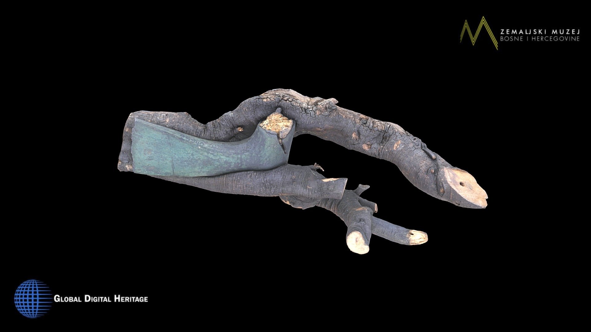 NMB&H, Eneolithic tool - axe in tree root