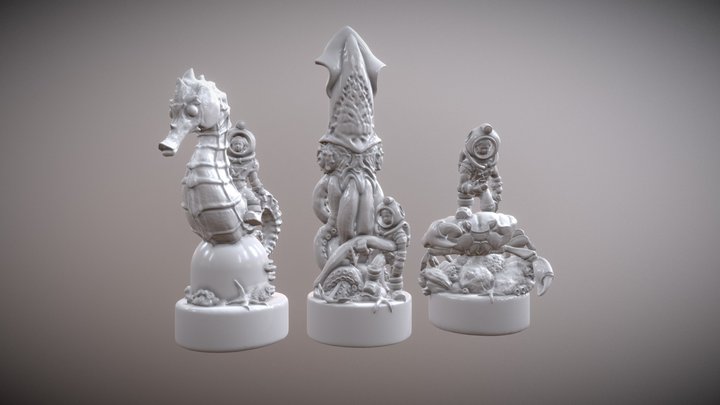 Arthur-chess pieces 3D Model