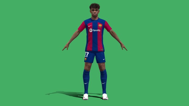 3D Rigged Lamine Yamal Barcelona 2024 3D Model