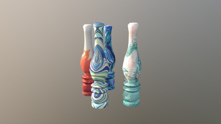 Candle Round Colors 3D Model