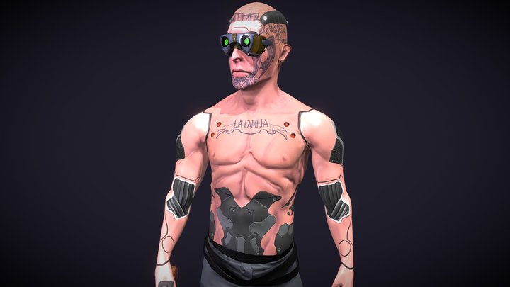 Cyberpunk Latin Gang 3D Model