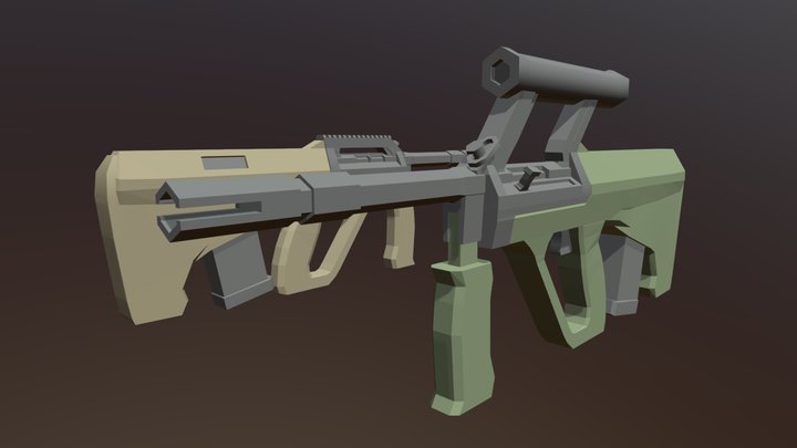 Low-Poly AUG A1 and A3 3D Model