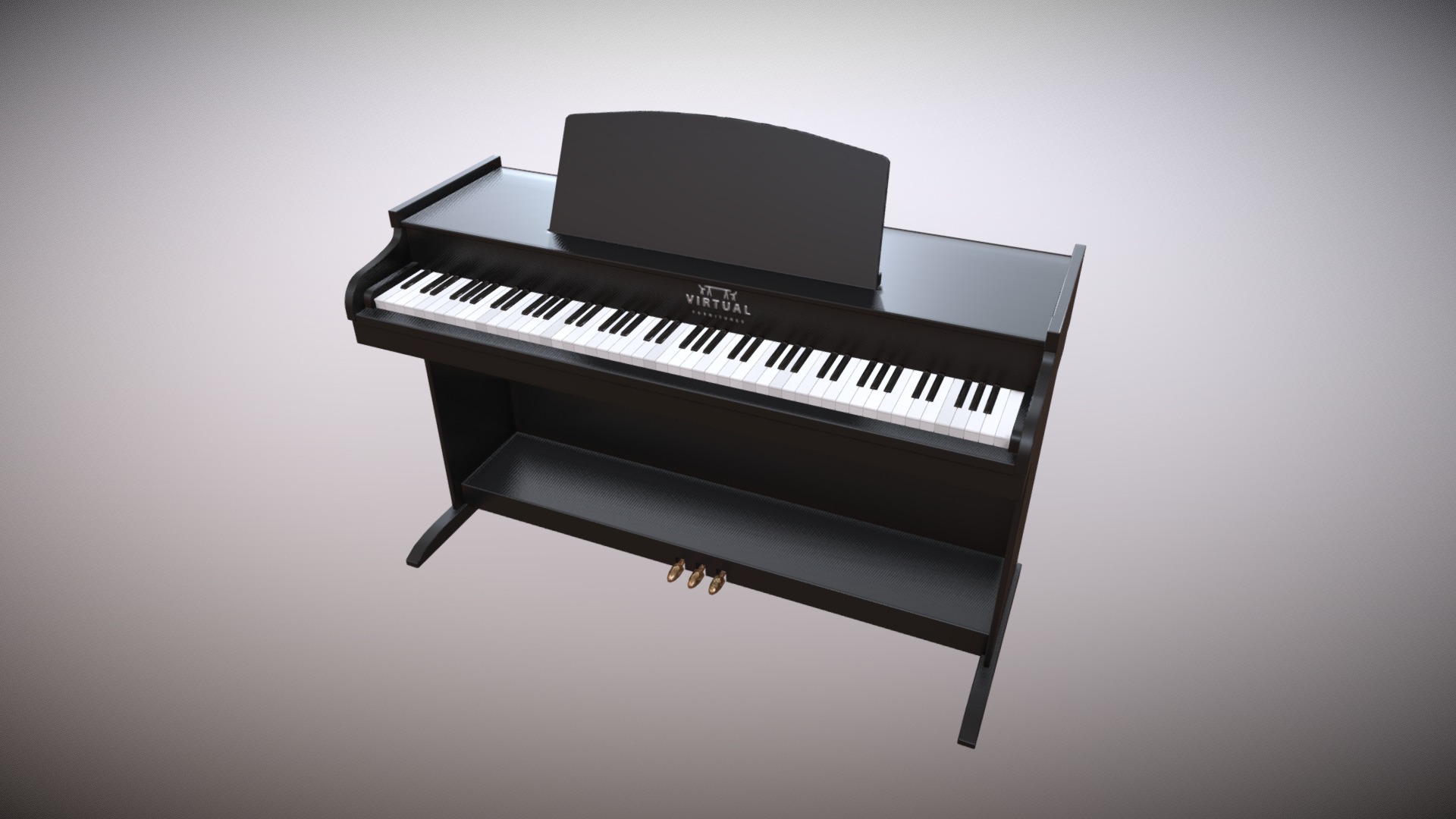 3D model The Piano - This is a 3D model of the The Piano. The 3D model is about a black piano with a white background.