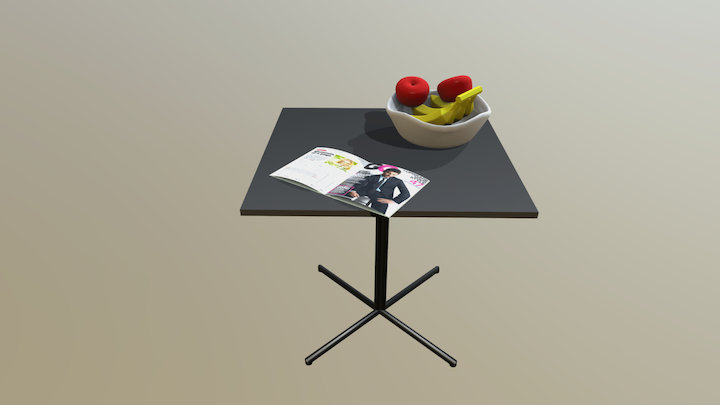 square dining table 3D Model