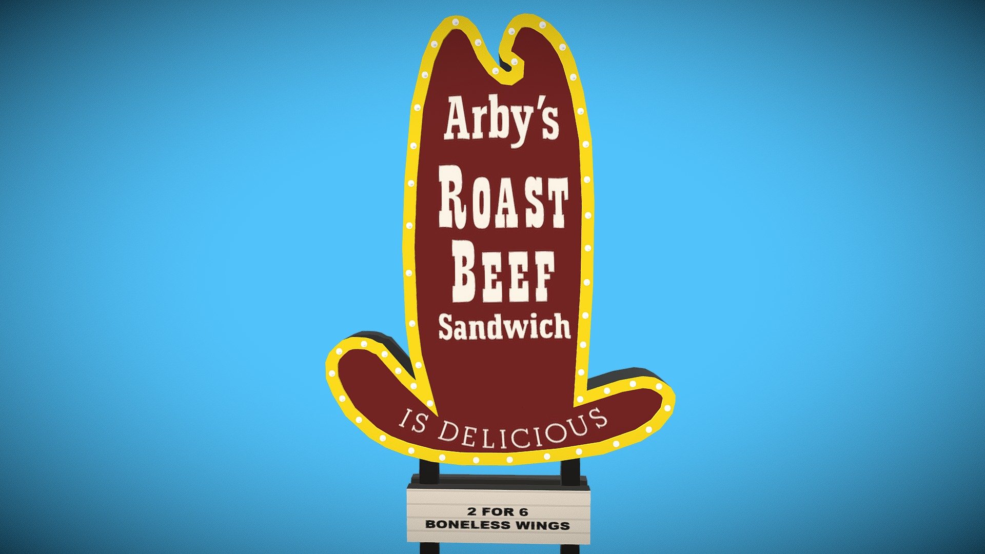 Vintage Arby's Sign - Download Free 3D model by Designed By