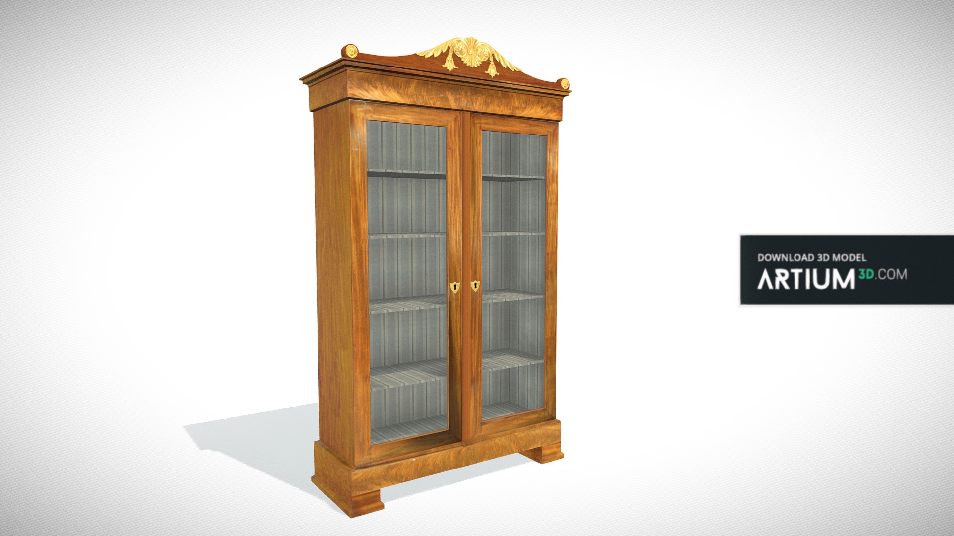 3D model Classicistic vitrine – Austria around 1800 - This is a 3D model of the Classicistic vitrine – Austria around 1800. The 3D model is about a wooden cabinet with a window.
