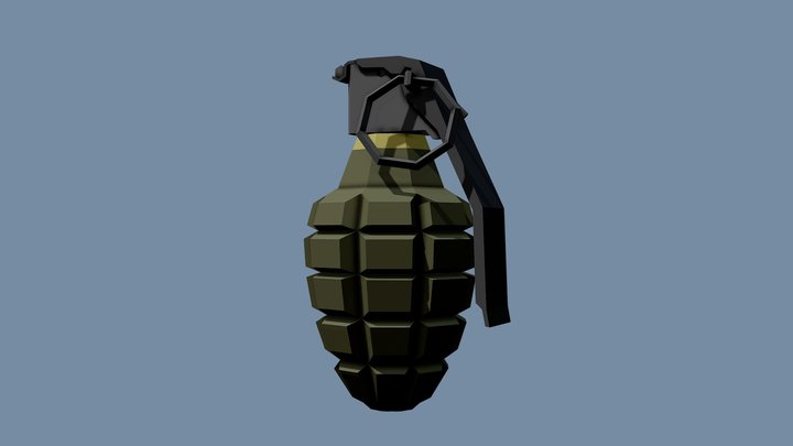 Low-Poly MK2 Grenade – Free 3D Model STL