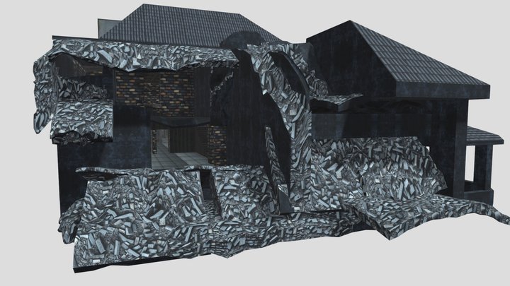 Low-poly Abandoned hospital 3D Model