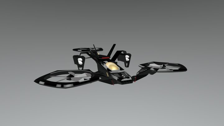 Tricopter spaceship 3D Model