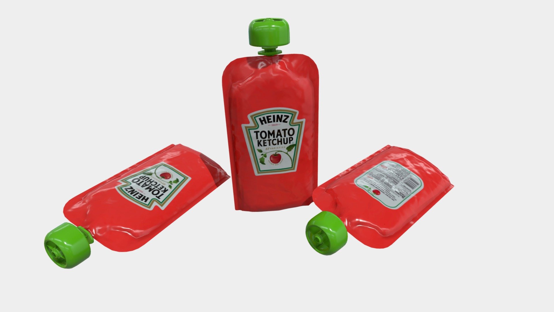 Ketchup Sachets Buy Royalty Free 3D model by Adrian Kulawik