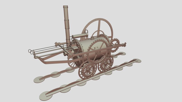 Trevithick's 1804 Steam Locomotive 3D Model