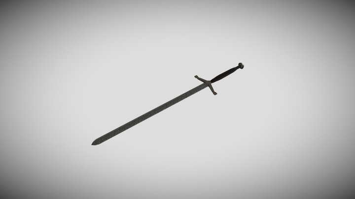 Viking King Sword in Damascus steel, Claymore LP 3D Model