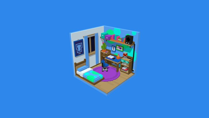 Colorful Bedroom 3D Model