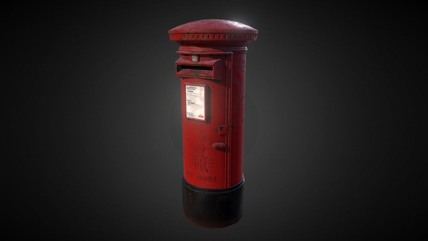 UK Pillar Box - 3D model by MarcRichmond [21f948b] - Sketchfab