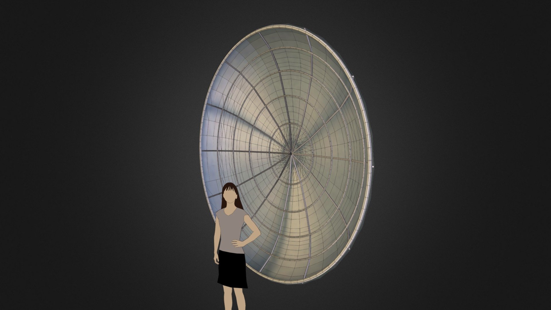 Full Satellite Dish 10'd - Code:DISH-10FTD — Sketchfab embed 3D viewer