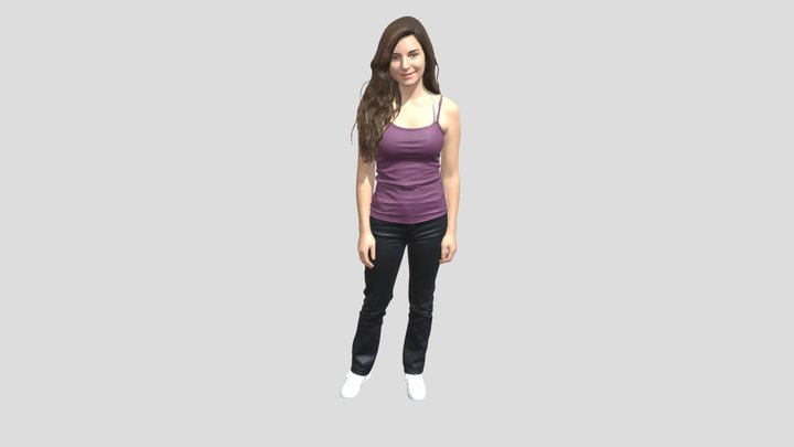 Portrait Of A Young Woman In A Mauve Tank Top – Kostenloses 3D-Modell STL
