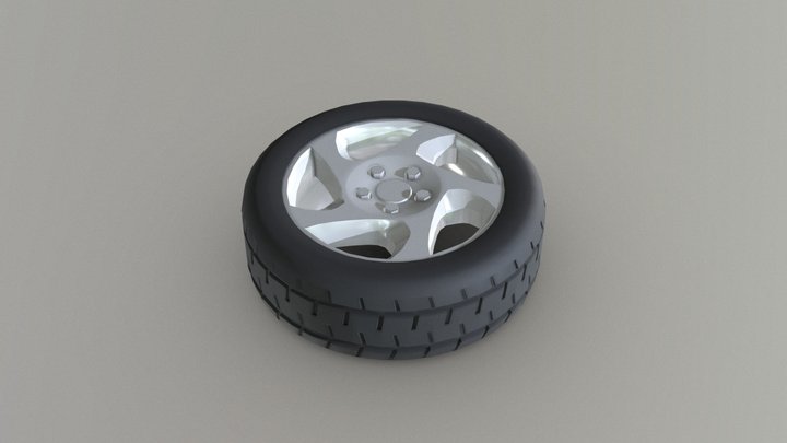 Honda Prelude low poly wheel 3D Model