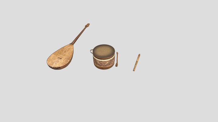 Kazakh national instruments 3D Model