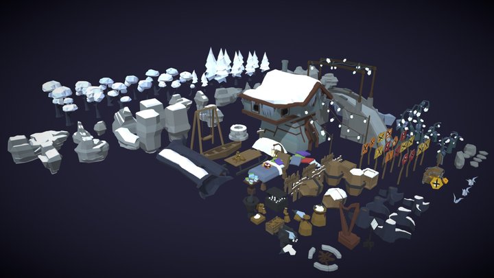 Sandman Lair - Low Poly Stylized Asset Pack – Kostenloses 3D-Modell STL
