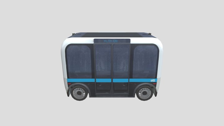 Self-driving shuttle bus Olli 3D Model