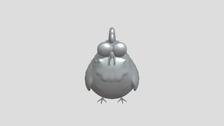 Cartoon chicken illustration 3D Model